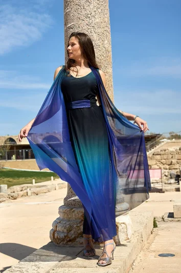 שמלת ערב מקסי לאירוע - דגם משי